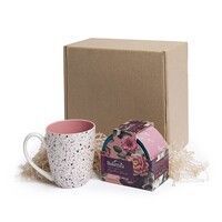 Набор подарочный BREEZE: кружка, чай, стружка, коробка, розовый, розовый