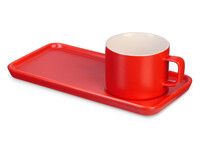Чайная пара Bristol: блюдце прямоугольное, чашка, коробка, красный