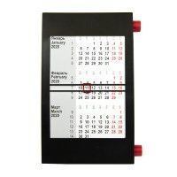 Календарь настольный на 2 года , красный, черный