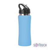 Бутылка для воды "Индиана", покрытие soft touch, 0,6 л., голубой