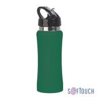 Бутылка для воды "Индиана", покрытие soft touch, 0,6 л., зеленый