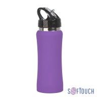 Бутылка для воды "Индиана", покрытие soft touch, 0,6 л., фиолетовый