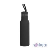 Бутылка для воды "Фитнес", покрытие soft touch, 0,7 л., черный