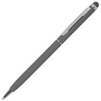 Ручка шариковая со стилусом TOUCHWRITER SOFT, покрытие soft touch, серый, серебристый