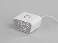 Настольные часы "Smart Clock" с беспроводным (10W) зарядным устройством, будильником и термометром, белый