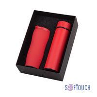 Набор подарочный "Дуэт", покрытие soft touch, красный