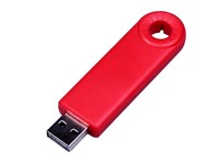 USB-флешка промо на 64 Гб прямоугольной формы, выдвижной механизм, красный