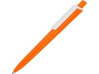 Ручка пластиковая трехгранная шариковая Lateen, оранжевый/белый