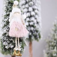 Новогоднее украшение Рождественский ангел, розовый