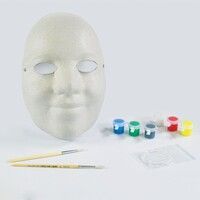 Набор для раскраски "МАСКА": маска, кисть, краски 6 шт., резинка, некрашеный картон