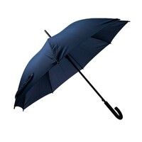 Зонт-трость ANTI WIND, пластиковая ручка, полуавтомат, темно-синий