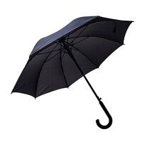 Зонт-трость ANTI WIND, пластиковая ручка, полуавтомат, темно-серый