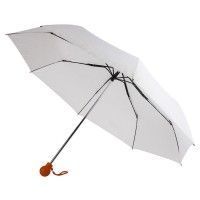 Зонт складной FANTASIA, механический, белый, светло-коричневый
