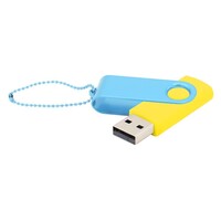 Флешка Designer To Go 2.0 USB 16Gb, желтый/бирюзовый