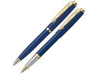 Набор: шариковая ручка и ручка-роллер PEN & PEN. Pierre Cardin, синий/серебристый/золотистый