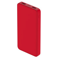 Внешний аккумулятор Polus, 10000 Mah, софт-тач покрытие, красный