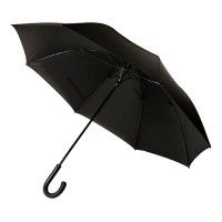 Зонт-трость CAMBRIDGE, пластиковая ручка, полуавтомат, черный