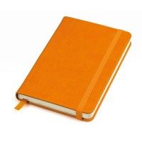 Бизнес-блокнот "Casual", 115 × 160 мм,  оранжевый, твердая обложка, резинка 7 мм, блок-клетка, оранжевый