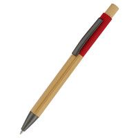 Ручка &quot;Авалон&quot; с корпусом из бамбука, красный