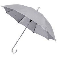 Зонт-трость SILVER, пластиковая ручка, полуавтомат, серый