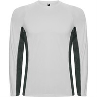 Спортивная футболка SHANGHAI L/S мужская, БЕЛЫЙ/ТЕМНЫЙ ГРАФИТ XL