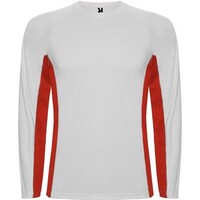 Спортивная футболка SHANGHAI L/S мужская, БЕЛЫЙ/КРАСНЫЙ XL