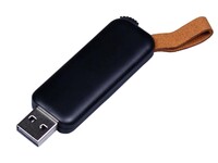 USB-флешка промо на 64 Гб прямоугольной формы, выдвижной механизм, черный