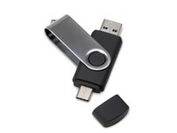 USB3.0/USB Type-C флешка на 32 Гб Квебек C, черный