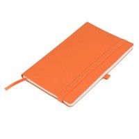Бизнес-блокнот "Gracy", 130х210 мм, оранжев., кремовая бумага, гибкая обложка, в линейку, на резинке, оранжевый