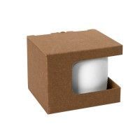 Коробка для кружек 23504, 26701, размер 12,3х10,0х9,2 см, микрогофрокартон, коричневый, коричневый