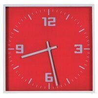 Часы настенные "КВАДРАТ"; красный, 30*30 см; пластик; без элементов питания, красный