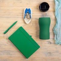 Набор подарочный SILKYWAY: термокружка, блокнот, ручка, коробка, стружка зеленый, зеленый