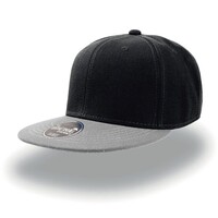 Бейсболка SNAP BACK 400, 6 клиньев, пластиковая застежка, черный, серый