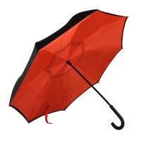 Зонт-трость "наоборот" ORIGINAL, пластиковая ручка, механический, красный