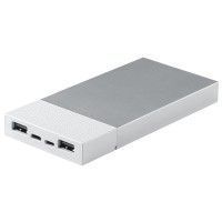 Универсальный аккумулятор "Slim Pro" (10000mAh),белый, 13,8х6,7х1,5 см,пластик,металл, белый