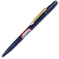 MIR, ручка шариковая с золотистым клипом, синий, пластик/металл, синий, золотистый