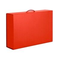 Коробка складная подарочная, 37x25x10cm, кашированный картон, красный, красный