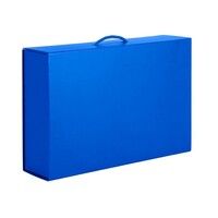 Коробка складная подарочная, 37x25x10cm, кашированный картон, синий, синий