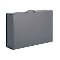 Коробка складная подарочная, 37x25x10cm, кашированный картон, серый, серый