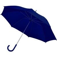 Зонт-трость с пластиковой ручкой, механический; темно-синий; D=103 см; нейлон, темно-синий