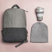 Набор подарочный GRAYGO: шапка, стакан складной, рюкзак, серый, серый