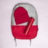 Набор подарочный MYWAY: шапка, термос, рюкзак, красный, красный