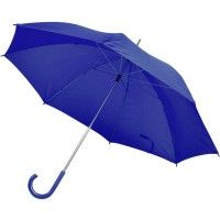 Зонт-трость с пластиковой ручкой, механический, синий